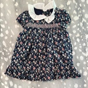 JANIE & JACK Floral Baby Dress with White Collar